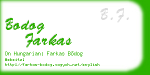 bodog farkas business card